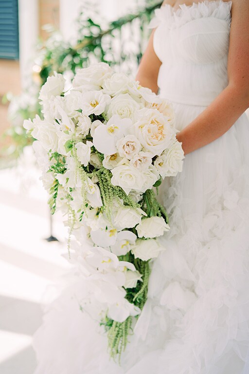 Green and white Bridal Bouquet